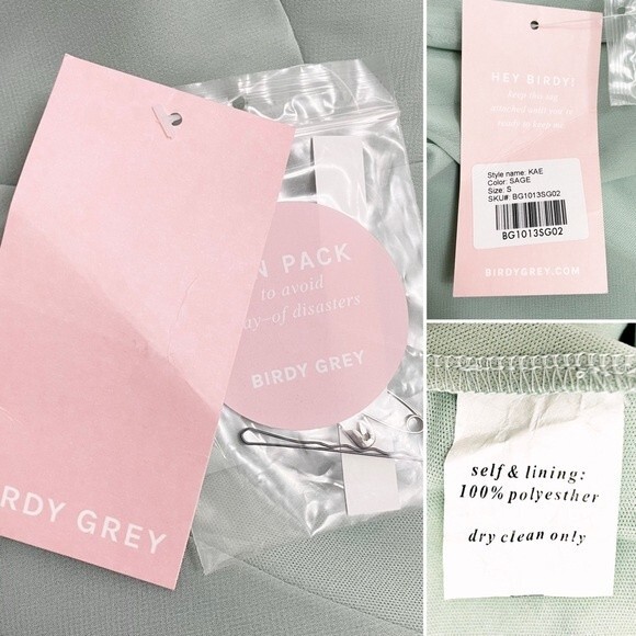 NWT Birdy Grey Kae Dress Sage Green Size Small Maxi Full Length Bridesmaid NEW - Picture 14 of 15